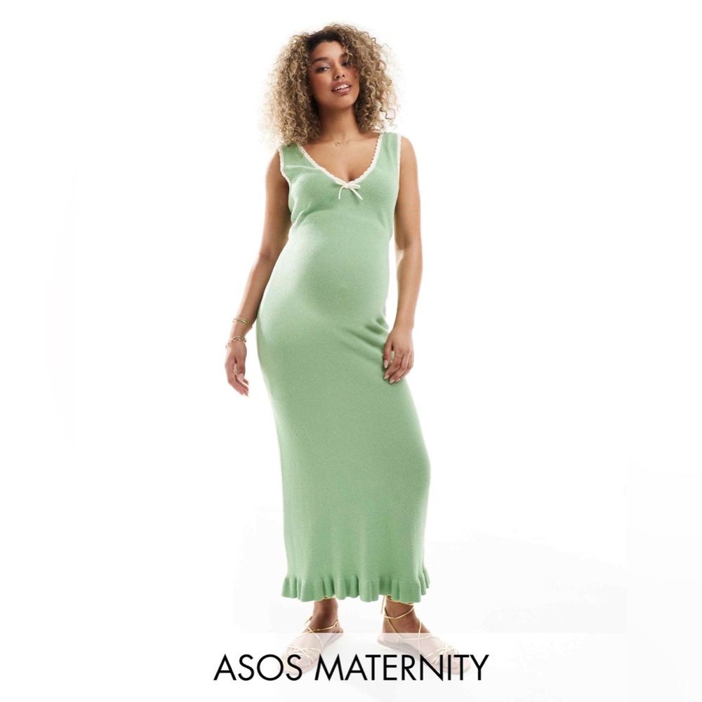 ASOS DESIGN Maternity knit moss stitch maxi dress